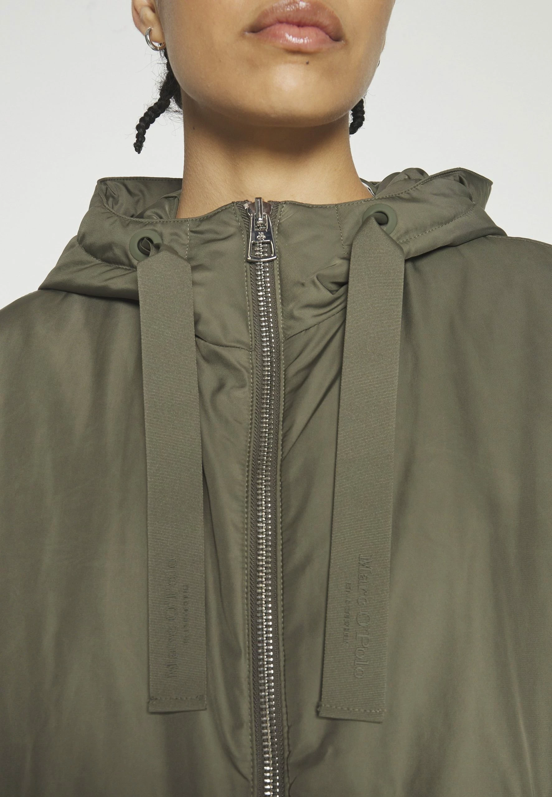 Marc O'Polo Coat Long Padded Fixed Hood Zipper Drawstring Waist - Parka - Olive Crop 10 Marc O'Polo Coat Long Padded Fixed Hood Zipper Drawstring Waist - Parka - Olive Crop - Afbeelding 8