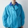 Ipekyol Relaxed Fit Adjustable Waist Colorblock Coat - Outdoorjas - Blue