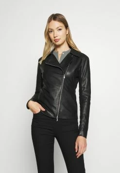 Emporio Armani Caban Coat - Leren Jas - Black