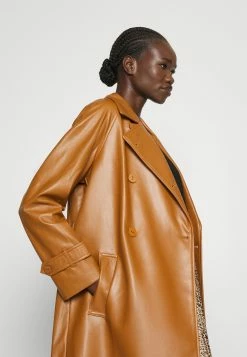 TWINSET Coated Coat - Mantel - Leather Brown