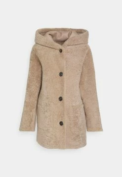 Remi Reversable Merino Curly Coat - Halflange Jas - Sand Silky -ONLY shop 13ff7845fe16463387534dc47d5190aa