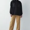 Ipekyol Oversize Technical Fabric And Knit Mix Coat - Halflange Jas - Black