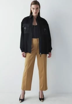 Ipekyol Oversize Technical Fabric And Knit Mix Coat - Halflange Jas - Black -ONLY shop 1fa79d0a43ea495bb5d3a8b162a029df