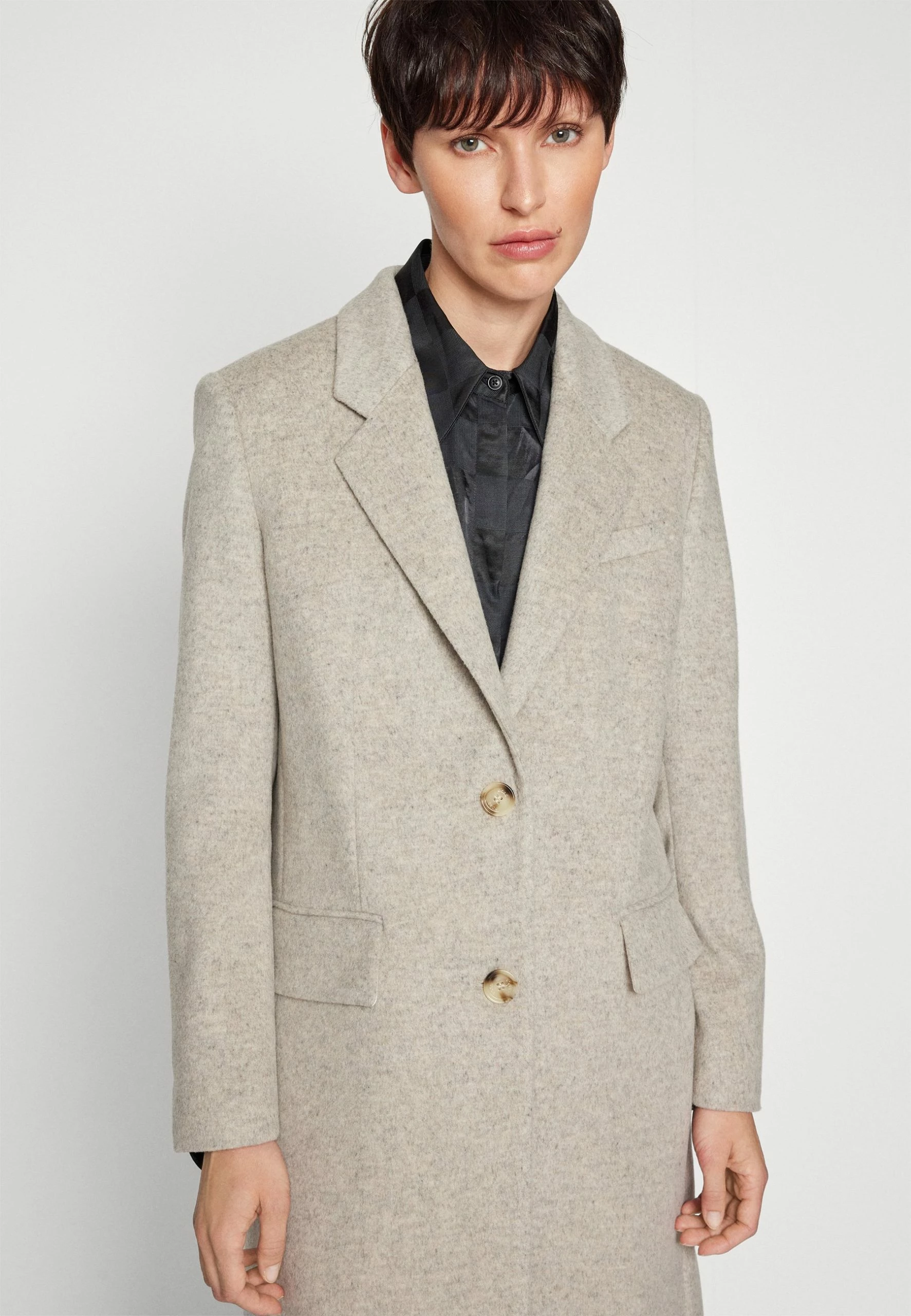 Boss Slim-Fit Coat In Virgin Wool And Cashmere - Mantel - Open White 8 Boss Slim-Fit Coat In Virgin Wool And Cashmere - Mantel - Open White - Afbeelding 6