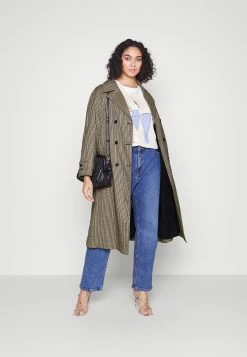 Kcoly Coat - Trenchcoat - Houndstooth/Sand/Blue -ONLY shop 22feeb750d69447f93fa6f0ad877369a