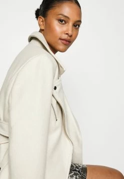 Vero Moda Petite Vmpop Biker Coat - Mantel - Oatmeal Melange -ONLY shop 23484237f60b471f9e9043cb3b0f560c