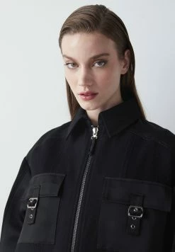 Ipekyol Oversize Technical Fabric And Knit Mix Coat - Halflange Jas - Black -ONLY shop 23758f119122445b87472ccd840d2a07