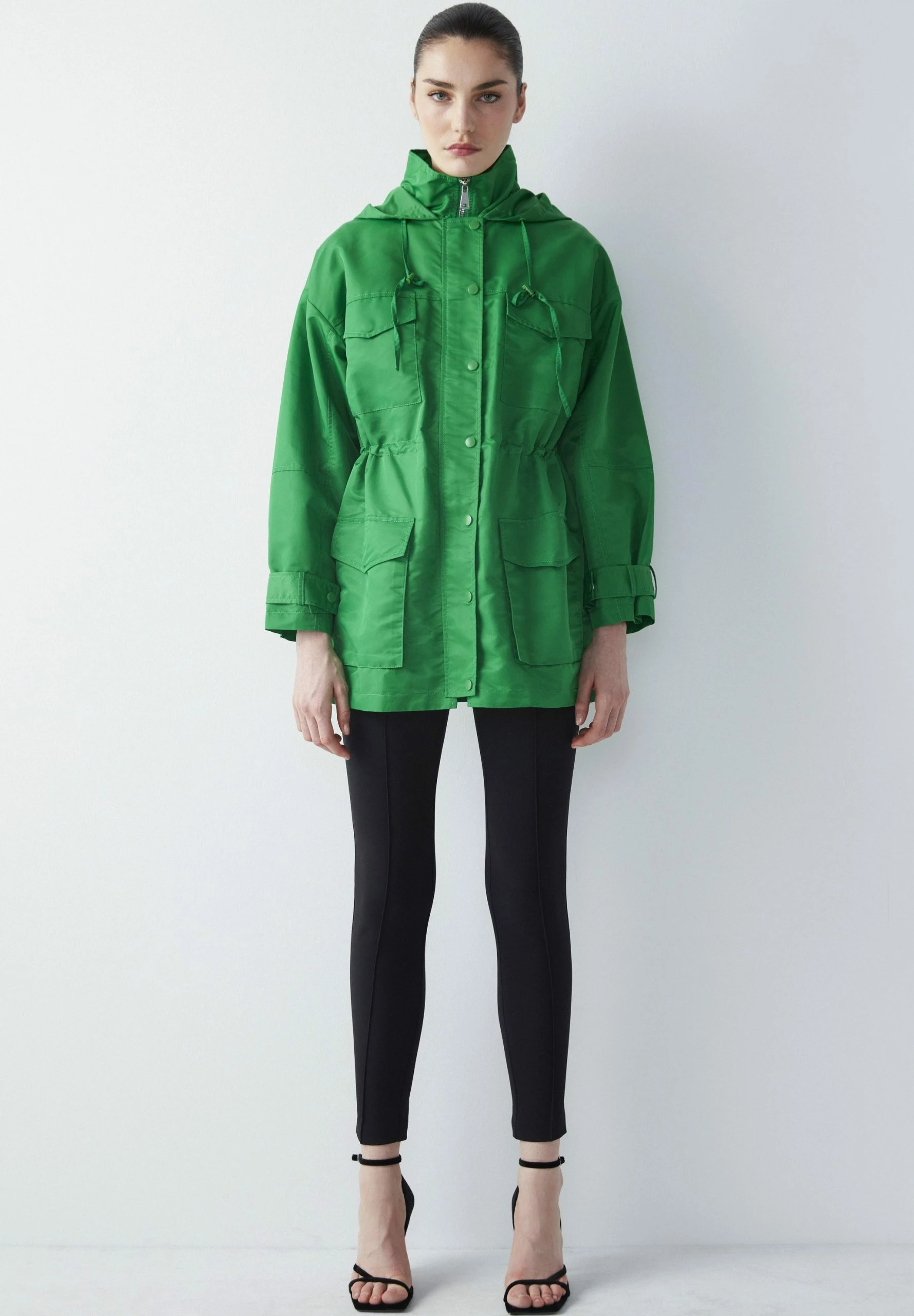 Ipekyol Relaxed Fit Adjustable Waist Coat With Windbreaker - Parka - Green 7 Ipekyol Relaxed Fit Adjustable Waist Coat With Windbreaker - Parka - Green - Afbeelding 5