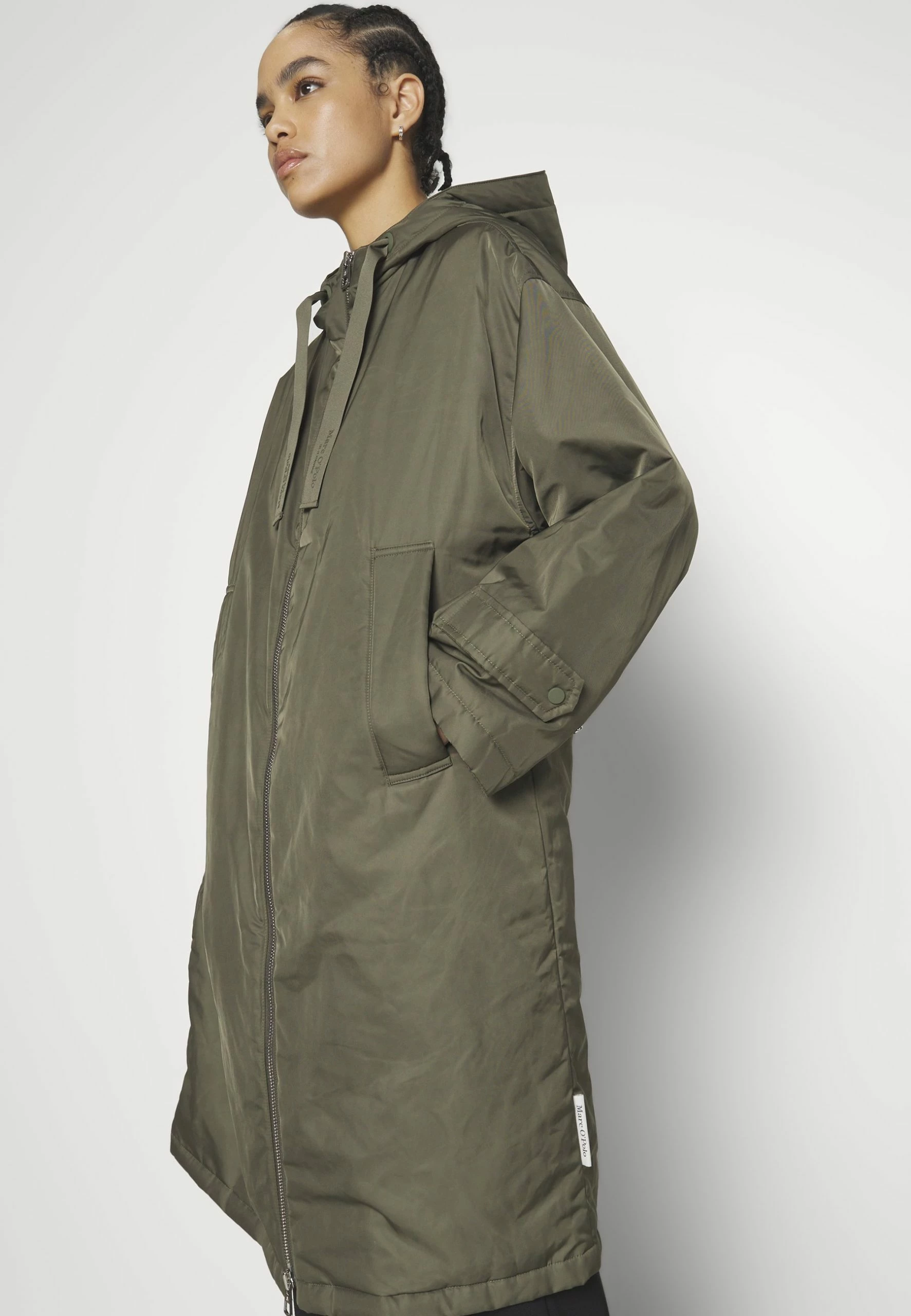 Marc O'Polo Coat Long Padded Fixed Hood Zipper Drawstring Waist - Parka - Olive Crop 8 Marc O'Polo Coat Long Padded Fixed Hood Zipper Drawstring Waist - Parka - Olive Crop - Afbeelding 6
