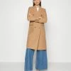 Forever New Mila Longline Button Coat - Mantel - Camel -ONLY shop 282937ae7c684018b7723803da11ce5b