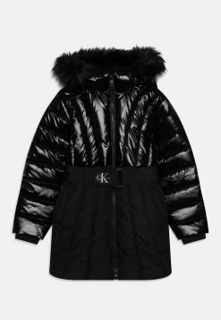 Calvin Klein Jeans Long Belted Puffer Coat - Winterjas - Black