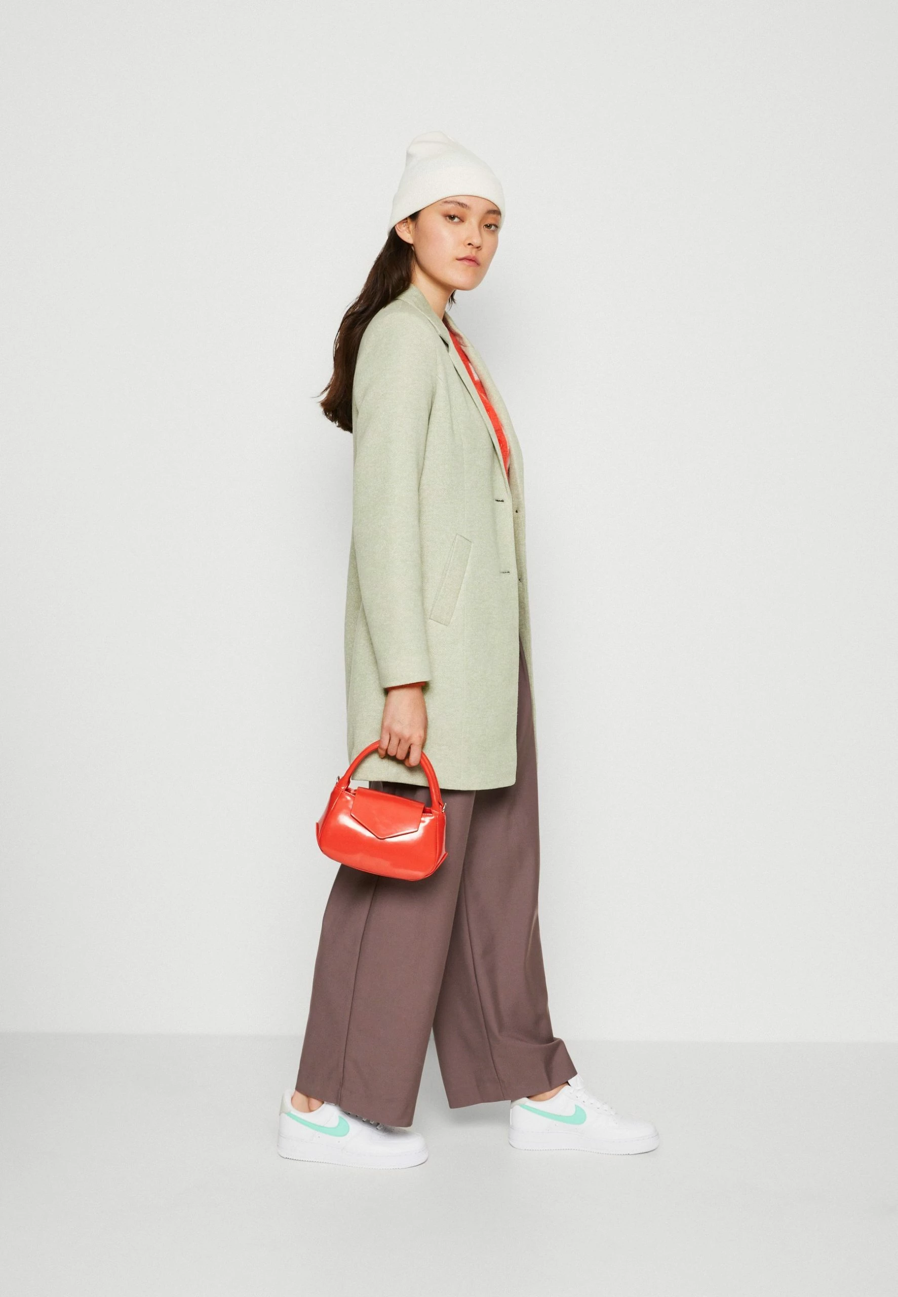 Vero Moda Vmverodonacallie Coat- Halflange Jas - Reseda/Melange 4 Vero Moda Vmverodonacallie Coat- Halflange Jas - Reseda/Melange - Afbeelding 2