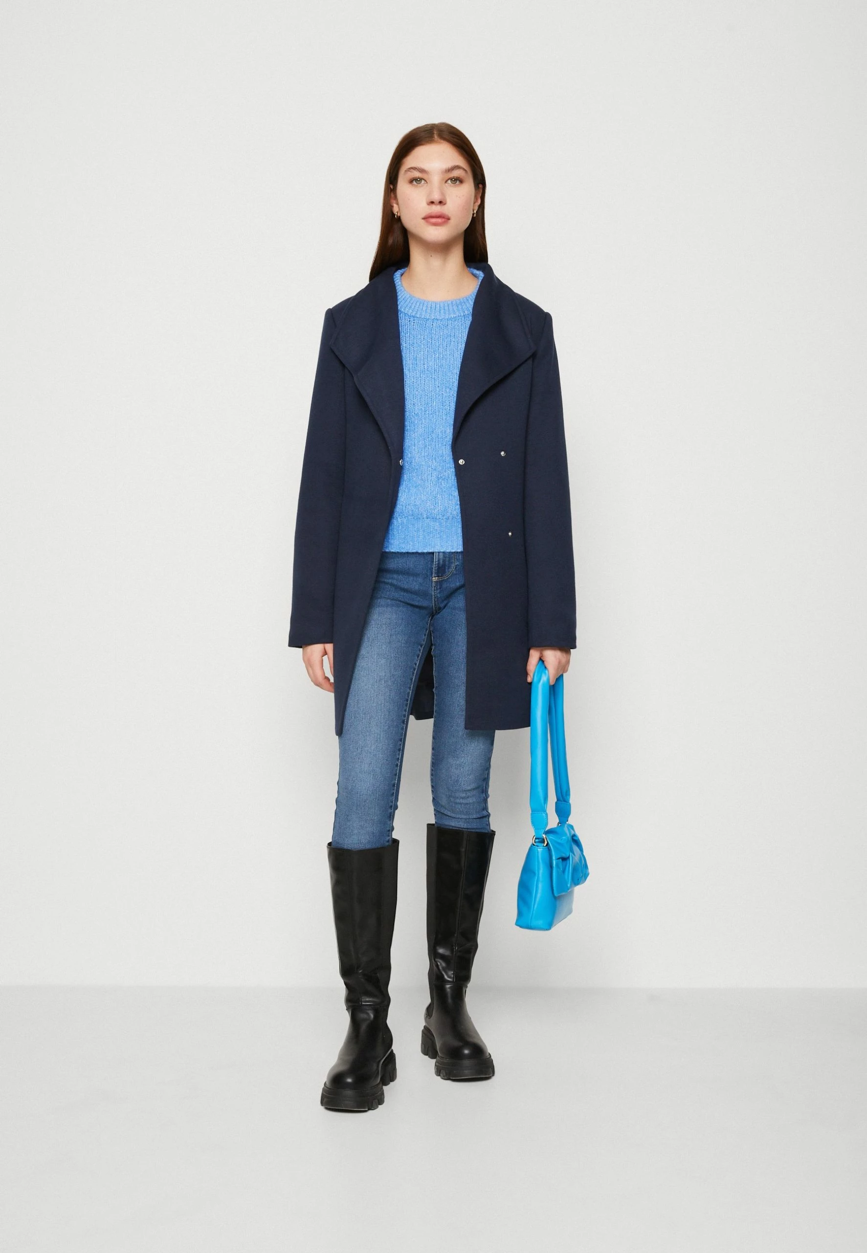 Vero Moda Vmverodonavivian Coat - Halflange Jas - Navy Blazer 4 Vero Moda Vmverodonavivian Coat - Halflange Jas - Navy Blazer - Afbeelding 2