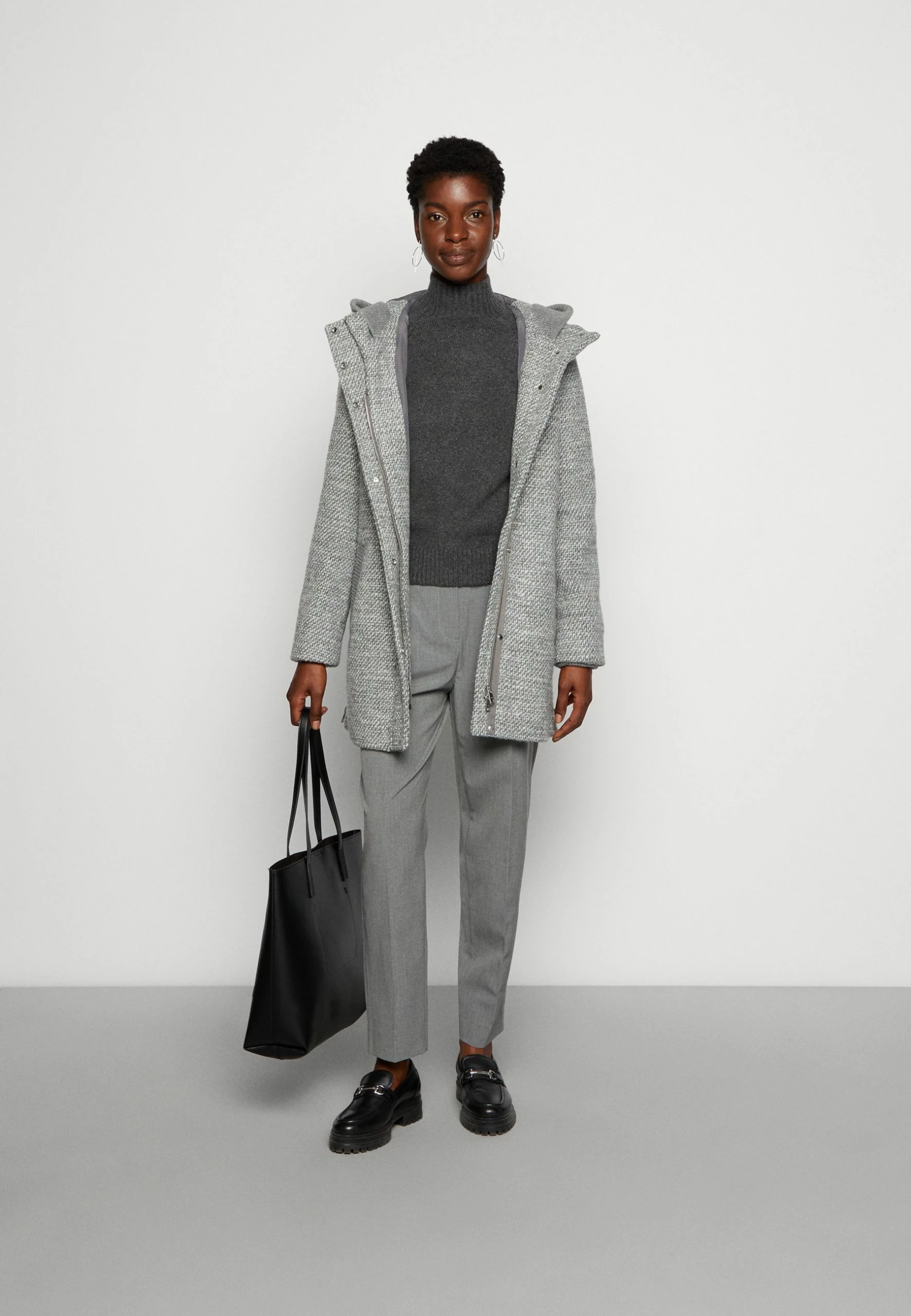 ESPRIT Coat - Halflange Jas - Light Grey 4 ESPRIT Coat - Halflange Jas - Light Grey - Afbeelding 2