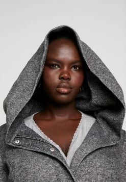 ONLY CARMAKOMA Carsedona Light Coat - Halflange Jas - Dark Grey Melange -ONLY shop 33d24a2dac8d42cda70604d9163d68d3