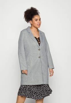 Vero Moda Curve Vmverodonacallie Coat - Halflange Jas - Light Grey Melange