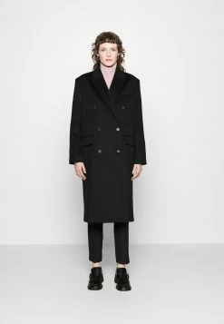 Calvin Klein Melton Double Breasted Coat - Mantel - Black