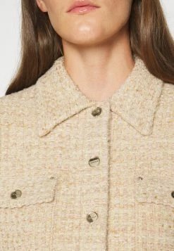 Sandro Cardi Coat Double Top Stitches - Lichte Jas - Beige -ONLY shop 3817fb5f874541ee863501d3ade386ee