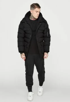 SikSilk Parka Coat - Winterjas - Black -ONLY shop 38bc01d77820417da921b8836eb8a80f