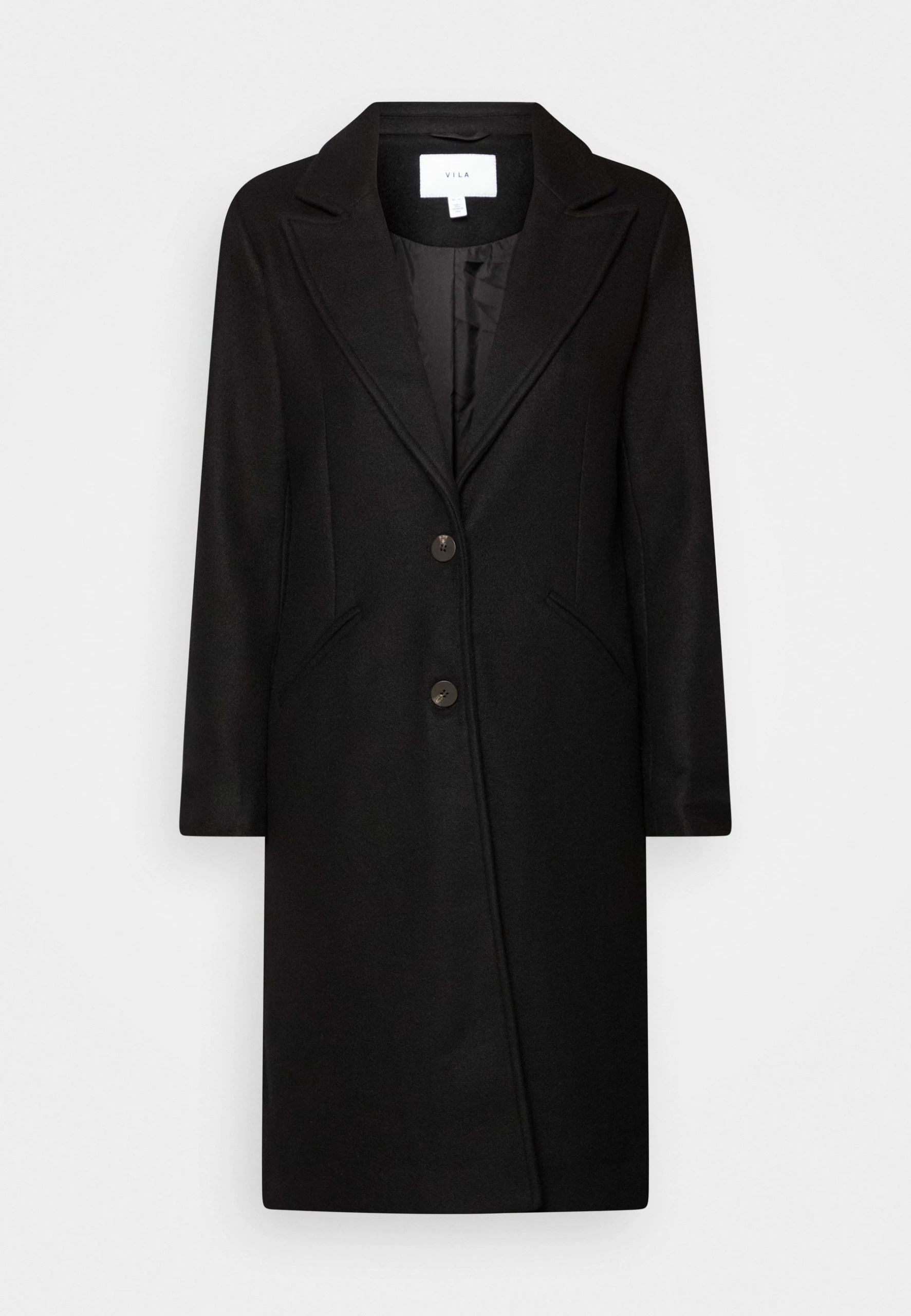 Vila Vivalji Long Coat - Mantel - Black 7 Vila Vivalji Long Coat - Mantel - Black - Afbeelding 5