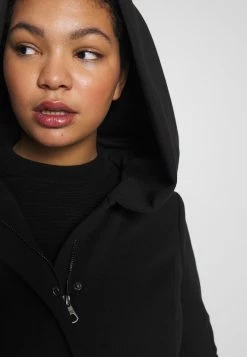 ONLY CARMAKOMA Carsedona Light Coat - Halflange Jas - Black -ONLY shop 4309d400c1da4012984cd29cb6a17203