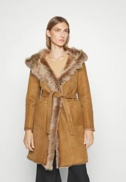 Rosemary Toscana Coat With Hood - Mantel - Honey Suede -ONLY shop 475964728e9249559183187afdbca949