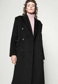 Calvin Klein Melton Double Breasted Coat - Mantel - Black -ONLY shop 4a89304fdd044bb6b982ded1e35f0d3a