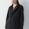Ipekyol Regular Fit Stand-Up Collar Coat With Accentuated Waist - Parka - Black