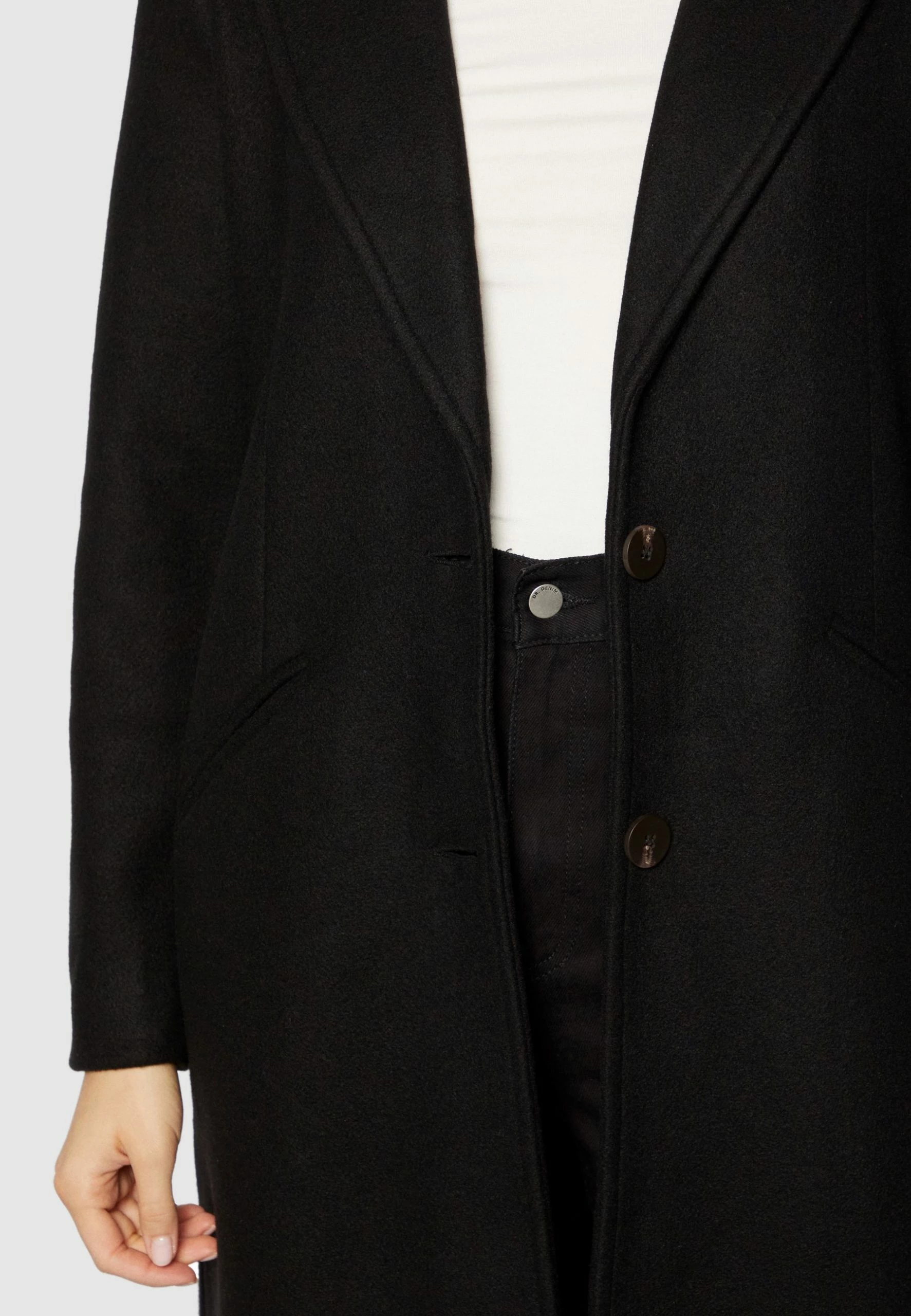 Vila Vivalji Long Coat - Mantel - Black 8 Vila Vivalji Long Coat - Mantel - Black - Afbeelding 6
