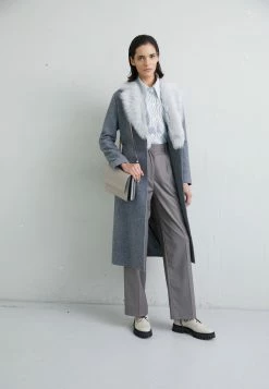Jenni Coat With Collar - Mantel - Grey -ONLY shop 57f538627f384584a4d2c325d6c88437