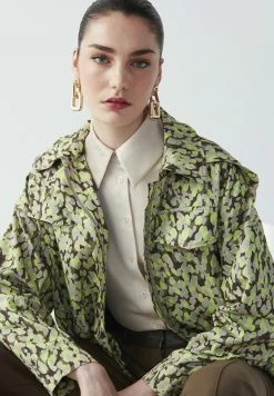 Ipekyol Relaxed Fit Patterned Adjustable Waist Coat - Lichte Jas - L Green -ONLY shop 5d0c9b7a72ff4d459d0873cbc74afdf0