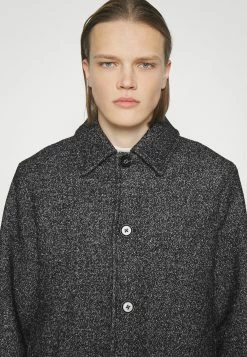 Holzweiler Eros Salt And Pepper Coat - Mantel - Black Mix -ONLY shop 5e629b4a626e4f958f089c94ea901993