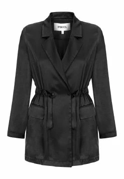 Ipekyol Regular Fit Adjustable Waist Double-Breasted Collar Coat - Halflange Jas - Black -ONLY shop 5e8bfaee52e64cc4924e978a2cc998dc