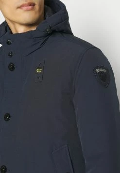 Blauer Long Jacket Coat Detachable Hoodie - Gewatteerde Jas - Blue -ONLY shop 64a34410a2514f298779c5797e53212a