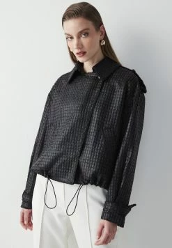 Ipekyol Relaxed Fit Textured Adjustable Waist Coat - Lichte Jas - Black 12 Ipekyol Relaxed Fit Textured Adjustable Waist Coat - Lichte Jas - Black -ONLY shop 66f4fe1b031d483d939441ce916ab70e