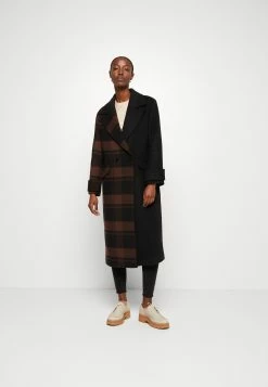 AllSaints Mabel Check Coat - Mantel - Brown