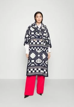 The Dudley Coat - Mantel - Navy/ White