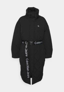 Calvin Klein Jeans Belted Quilted Coat - Winterjas - Black -ONLY shop 8b17986c662a42f59dcbb1795237c2ce