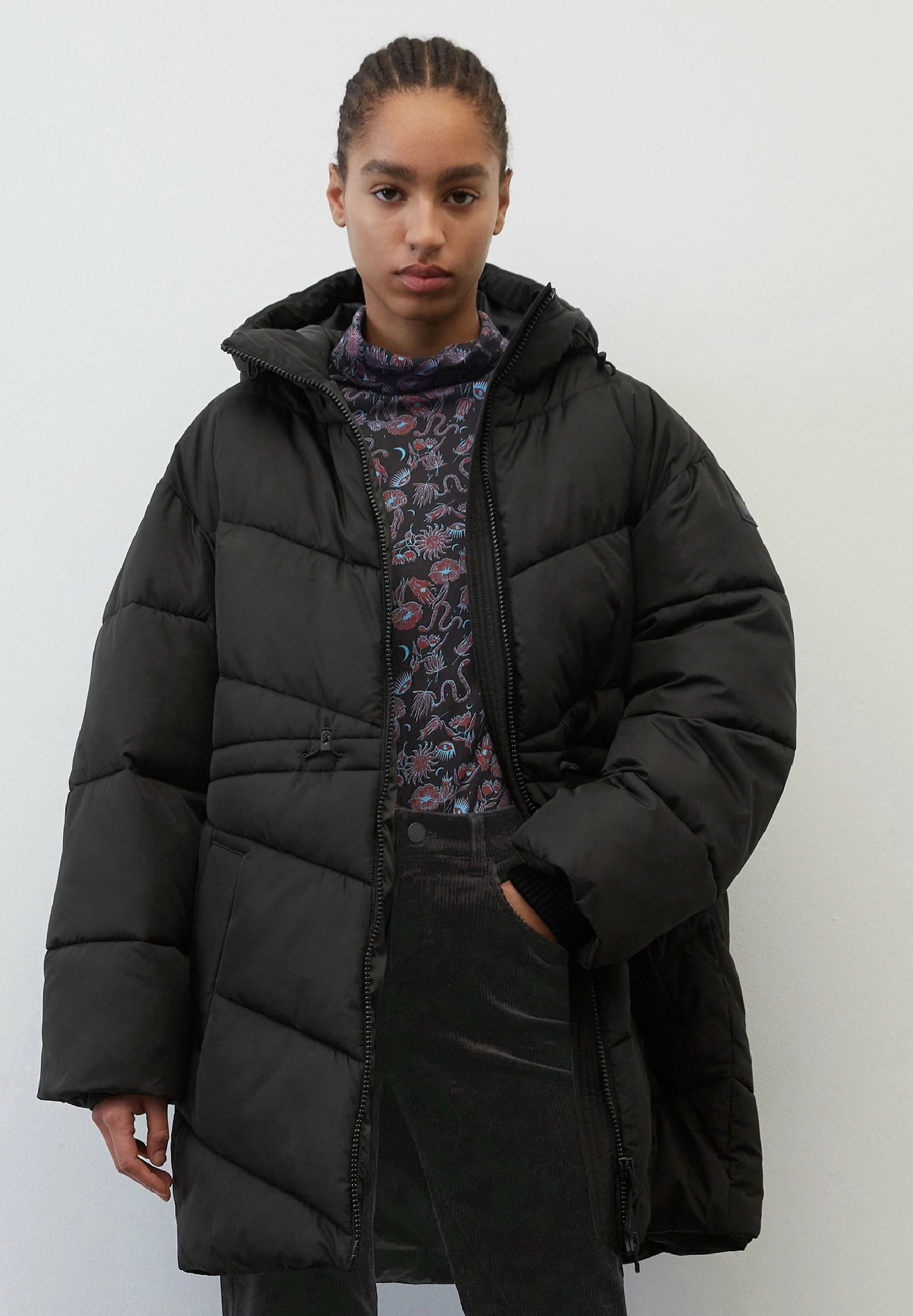 Marc O'Polo DENIM Puffer Midi Coat With Hood - Winterjas - Black 3 Marc O'Polo DENIM Puffer Midi Coat With Hood - Winterjas - Black