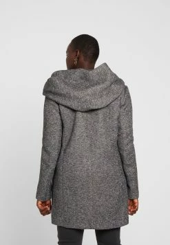 ONLY CARMAKOMA Carsedona Light Coat - Halflange Jas - Dark Grey Melange -ONLY shop 9164a396114a48fca92a88d840d435ba