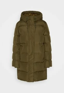 Marc O'Polo DENIM Midi Puffer Coat With Hood Welt Pockets Sideseam Slits - Winterjas - Slate Green -ONLY shop 9369c4ff29984b968f48d88c8af365fc