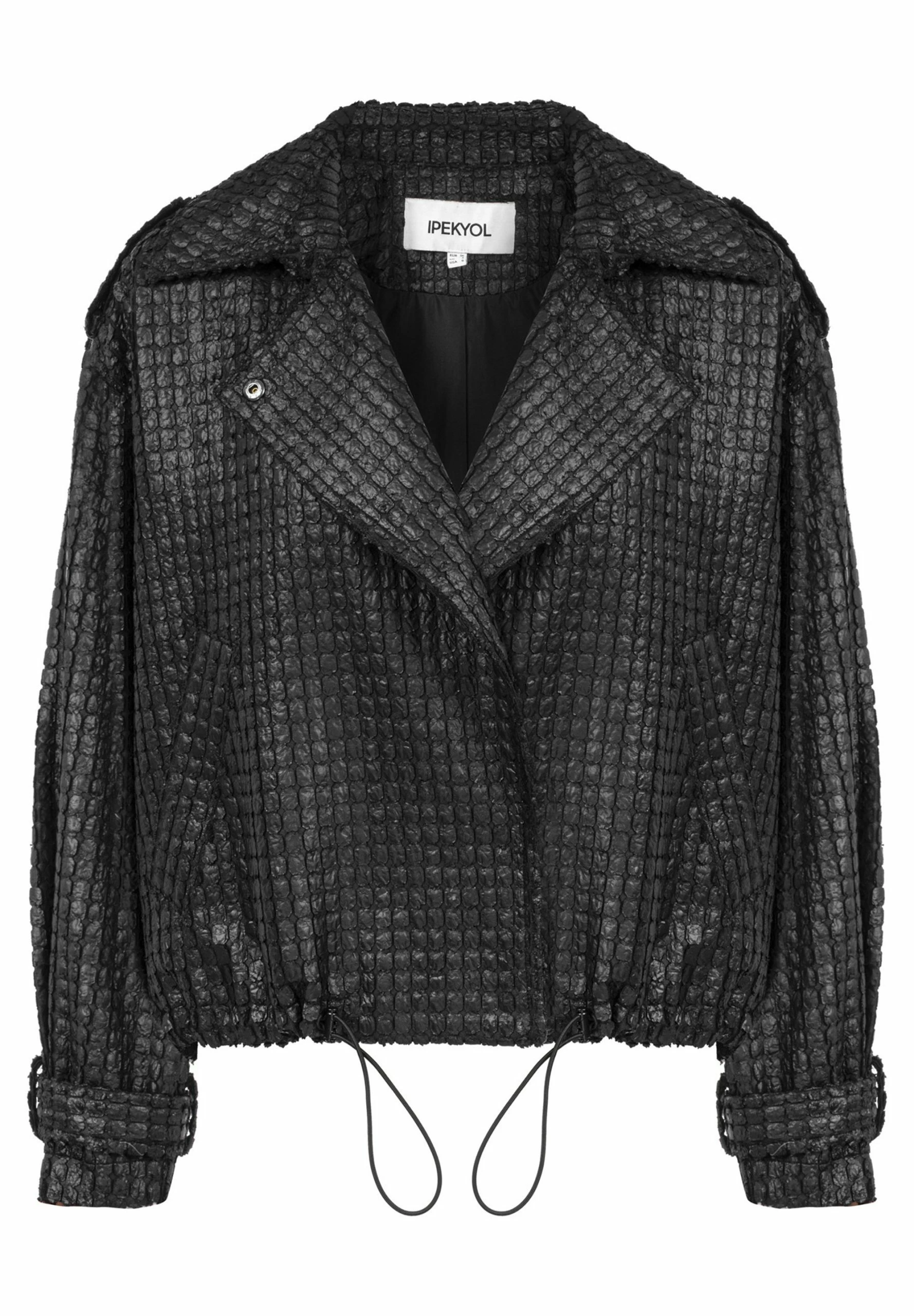 Ipekyol Relaxed Fit Textured Adjustable Waist Coat - Lichte Jas - Black 8 Ipekyol Relaxed Fit Textured Adjustable Waist Coat - Lichte Jas - Black - Afbeelding 6