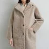 Roxanne Reversable Curly Shearling Coat - Mantel - Sand Silky -ONLY shop 96bbb97430e14372a39730f08b2248d9