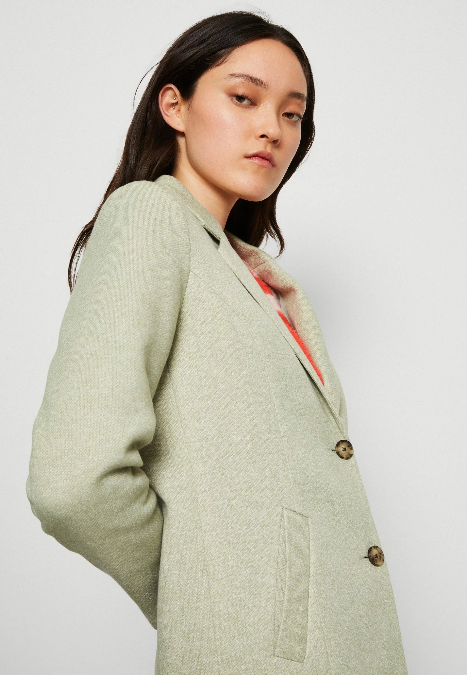 Vero Moda Vmverodonacallie Coat- Halflange Jas - Reseda/Melange 6 Vero Moda Vmverodonacallie Coat- Halflange Jas - Reseda/Melange - Afbeelding 4