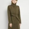 Vila Vipoku High Neck Coat - Mantel - Dark Olive -ONLY shop 97c08f27f24f41a48ba903e19017896c