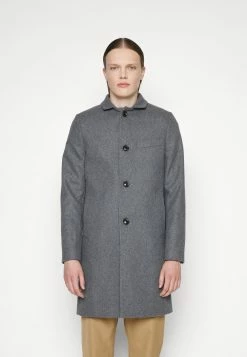 J.Lindeberg Holger Melton Coat - Mantel - Mid Grey Melange -ONLY shop 9bb99e16bb3b4a17b0fea1fa885a0bde