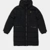 Lyle & Scott Longline Puffer Coat Unisex - Winterjas - Black -ONLY shop 9f21619af5f54091b1db28e7feaee49e