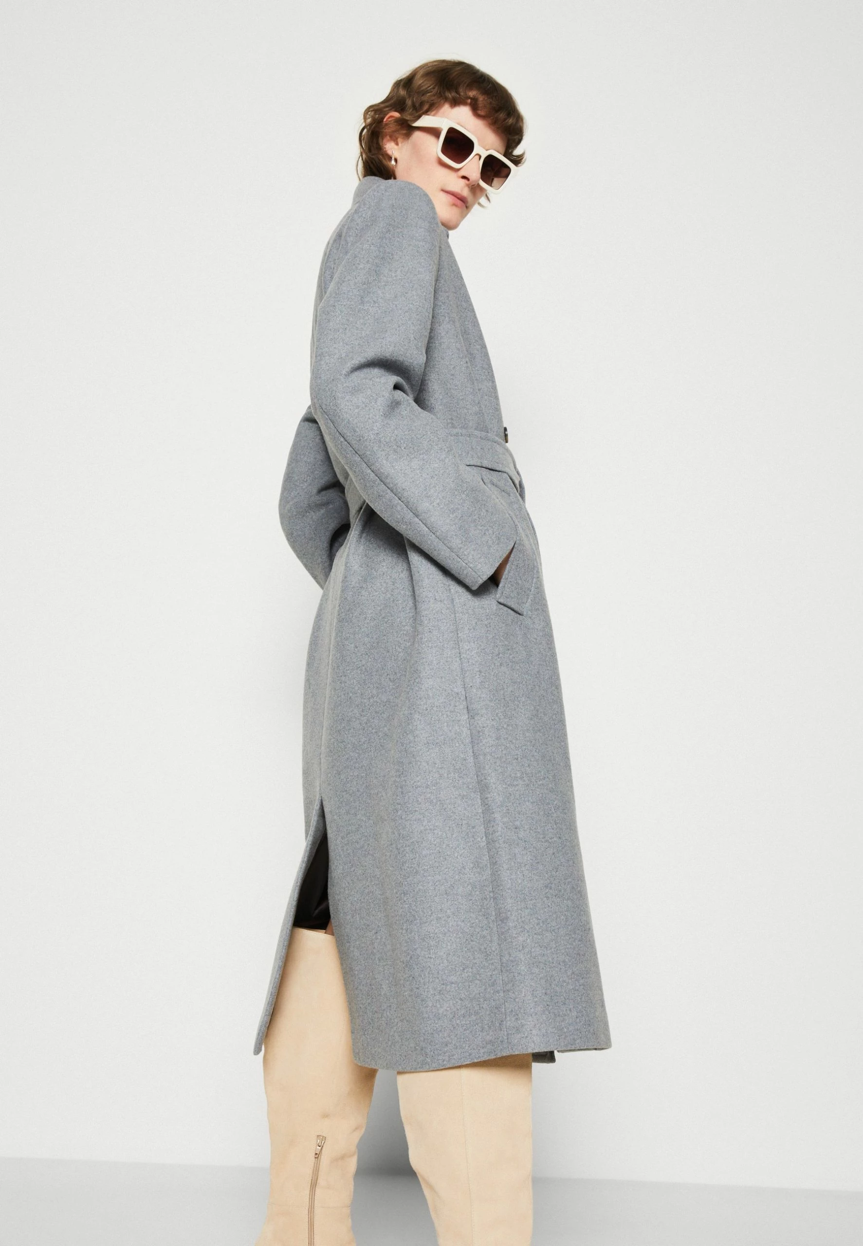 Selected Femme Slfmilo Coat - Mantel - Light Grey Melange 6 Selected Femme Slfmilo Coat - Mantel - Light Grey Melange - Afbeelding 4