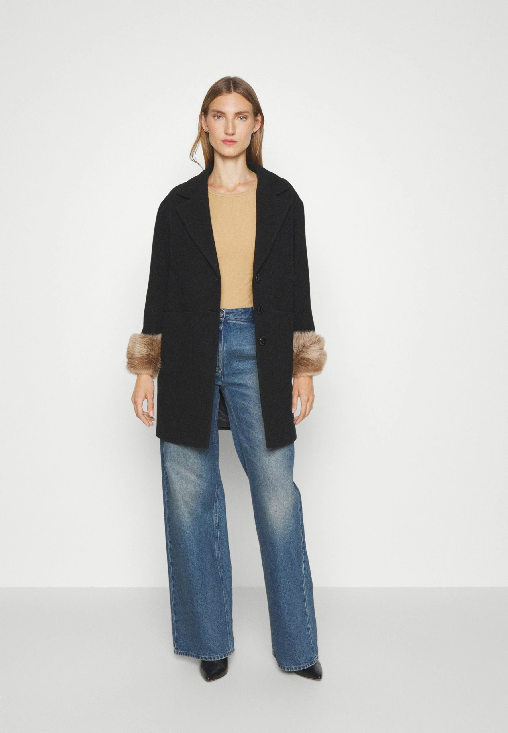 Maggi Car Coat Short With Cuffs - Halflange Jas - Black/Honey 7 Maggi Car Coat Short With Cuffs - Halflange Jas - Black/Honey - Afbeelding 5