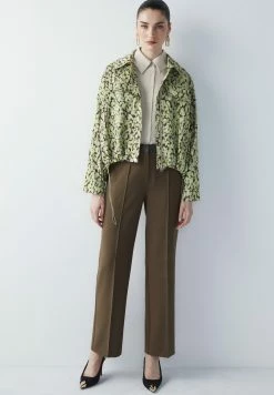 Ipekyol Relaxed Fit Patterned Adjustable Waist Coat - Lichte Jas - L Green -ONLY shop a193e7d38039430780a57d72d7d61dbd